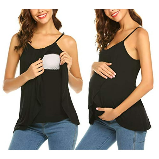 Breast-feeding Tank Tops Maternity Fabric Sleeveless Shirt Pregnant Women Breast-feeding Tank Tops Maternity Fabric Sleeveless Shirt Pregnant Women